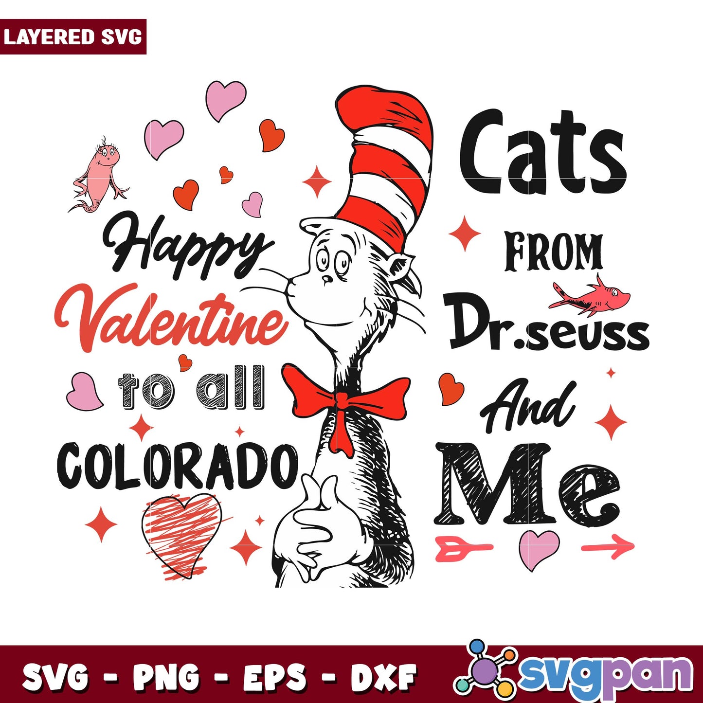 Dr Seuss happy valentine to all svg, Dr. seuss characters svg, Digital Download