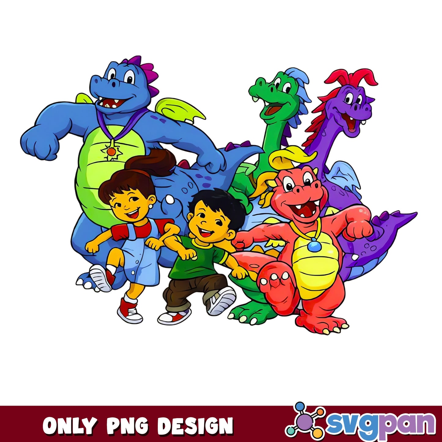 Dragon Tales Friends PNG, Cartoon Dragon Bundle PNG, Kids Show PNG
