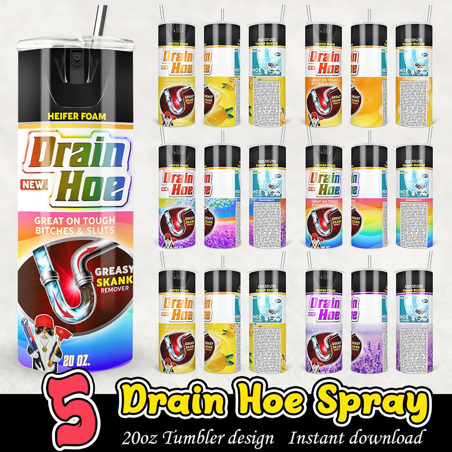 Drain Hoe Spray 20oz Tumbler PNG