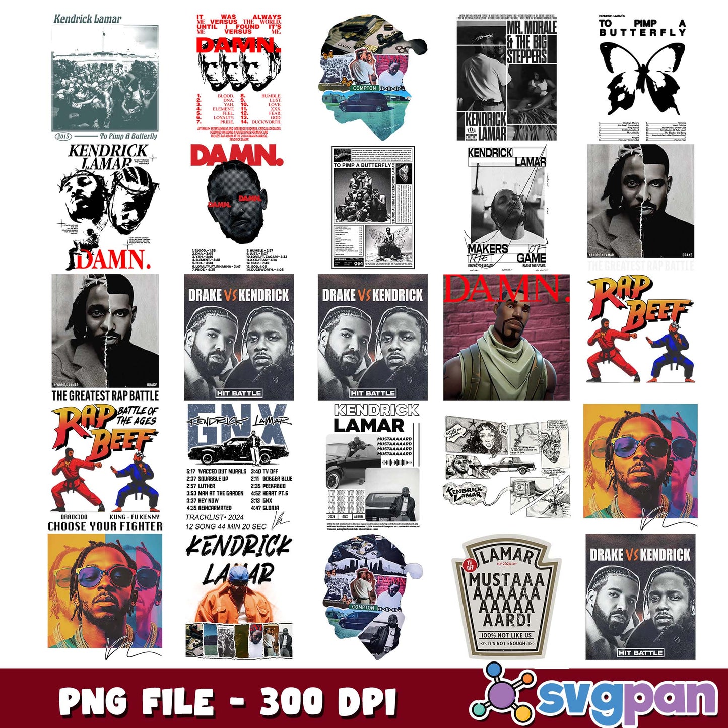 Drake vs kendrick png bundle