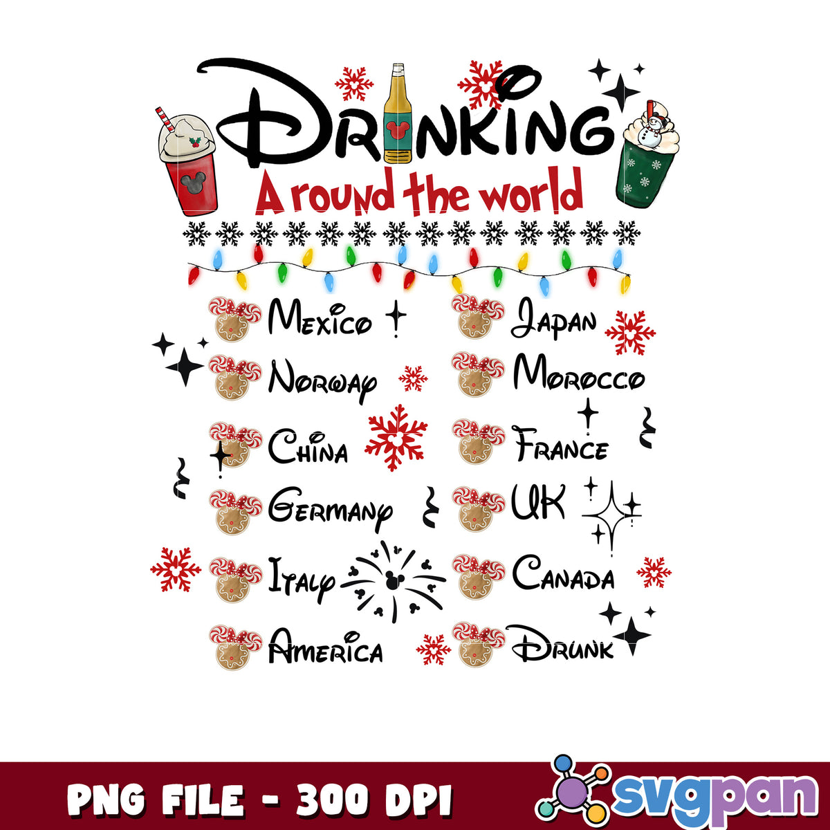 Drinking around the world png, happy christmas png, vacations png