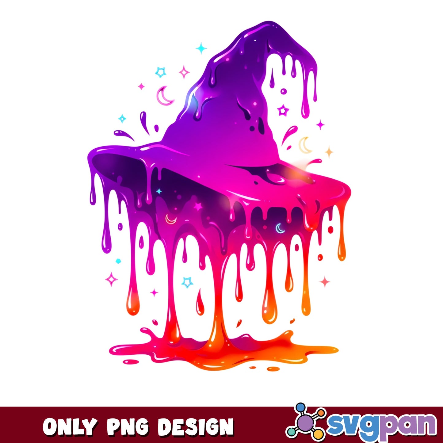 Dripping Witch Hat PNG, Halloween Clipart, Spooky Witch PNG