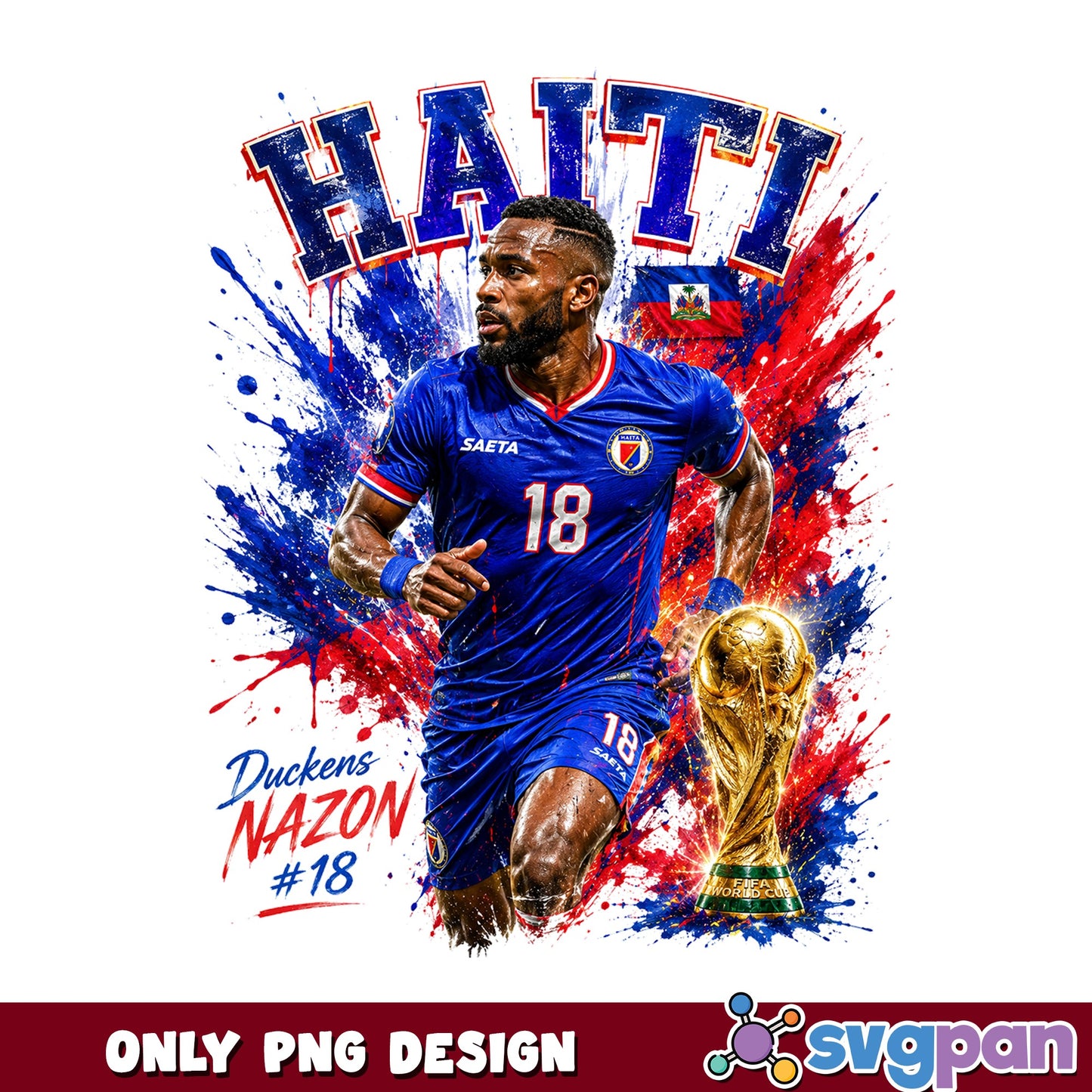 Duckens Nazon Haiti Soccer PNG, Player 18 PNG, World Cup PNG