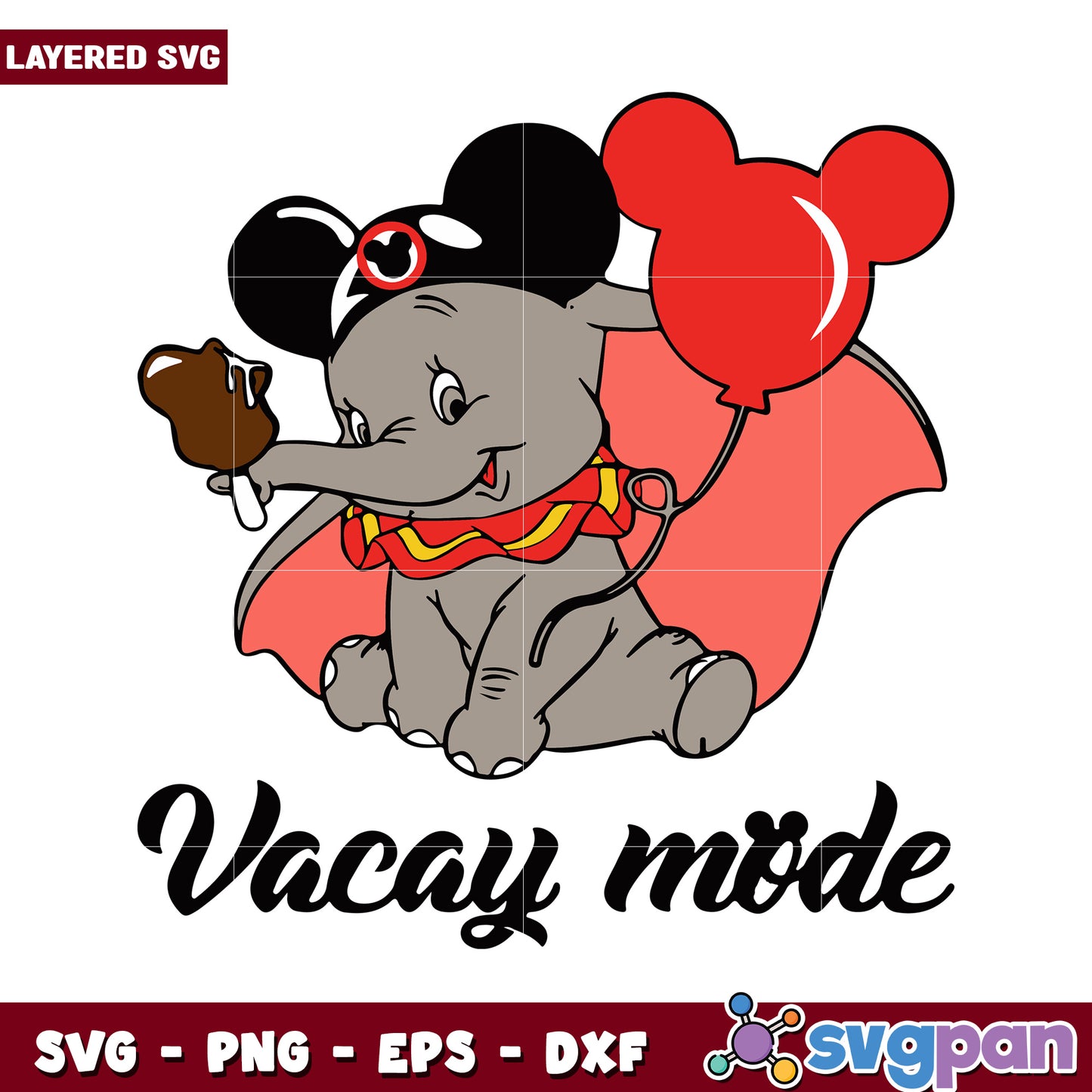 Dumbo in Mickey Mouse Hat, whimsical design for summer fun