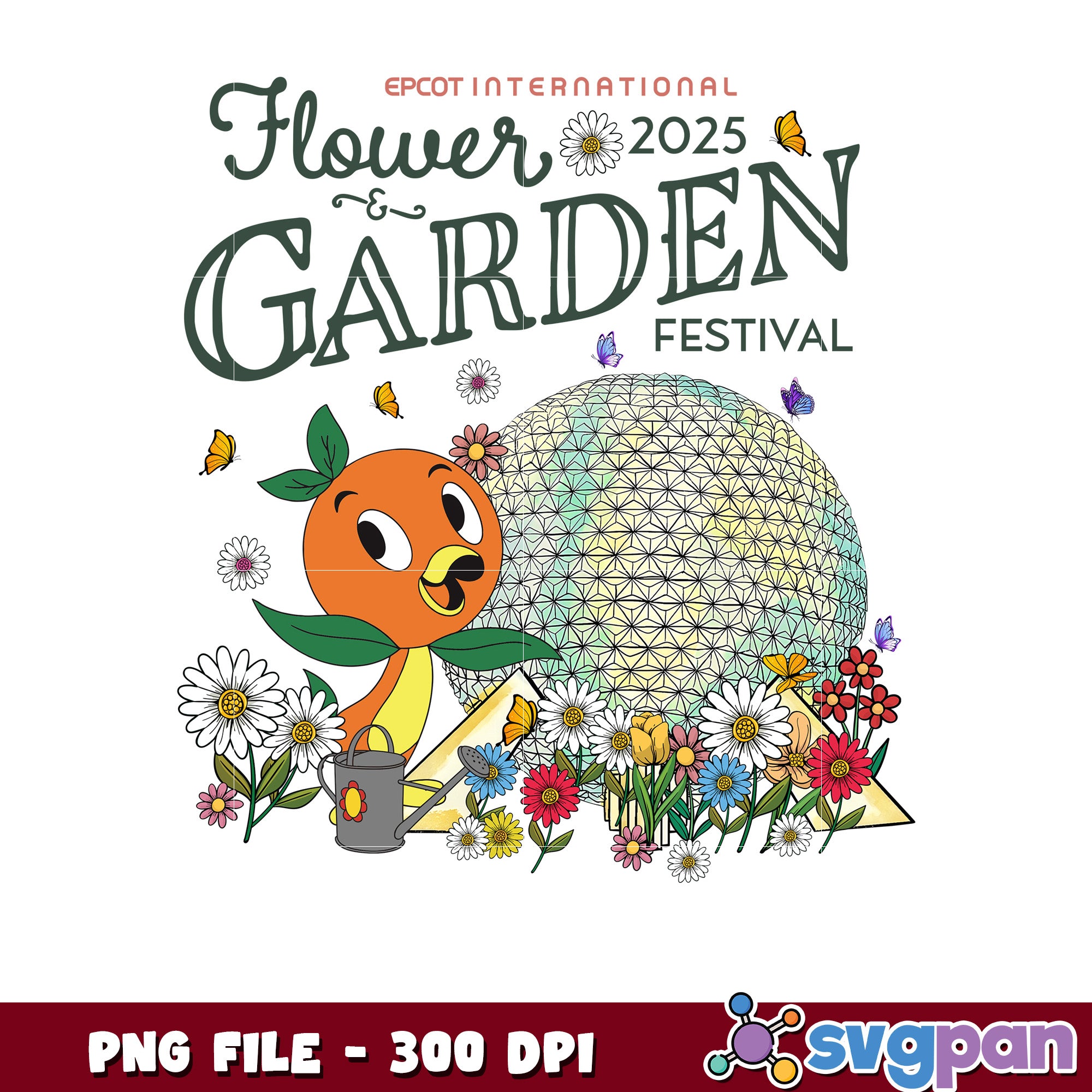 EPCOT Flower and Garden Festival 2025 PNG Artwork Design – svgpan, image size:2000x2000