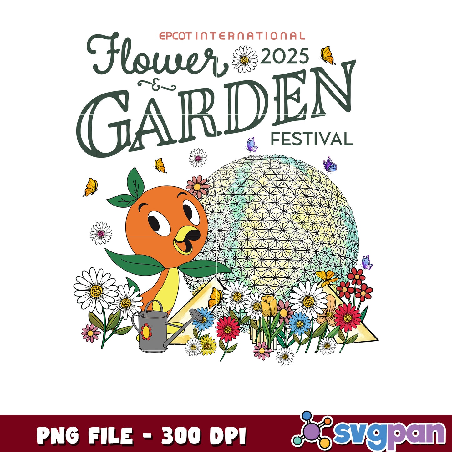 EPCOT Flower and Garden Festival 2025 PNG Artwork Design