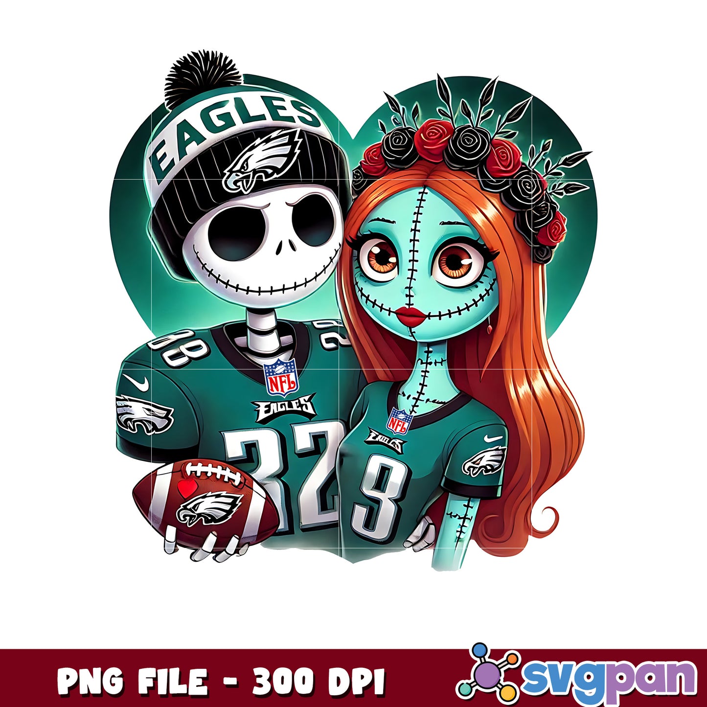 Eagles jack and sally png, nfl bracket png, nfl combine png