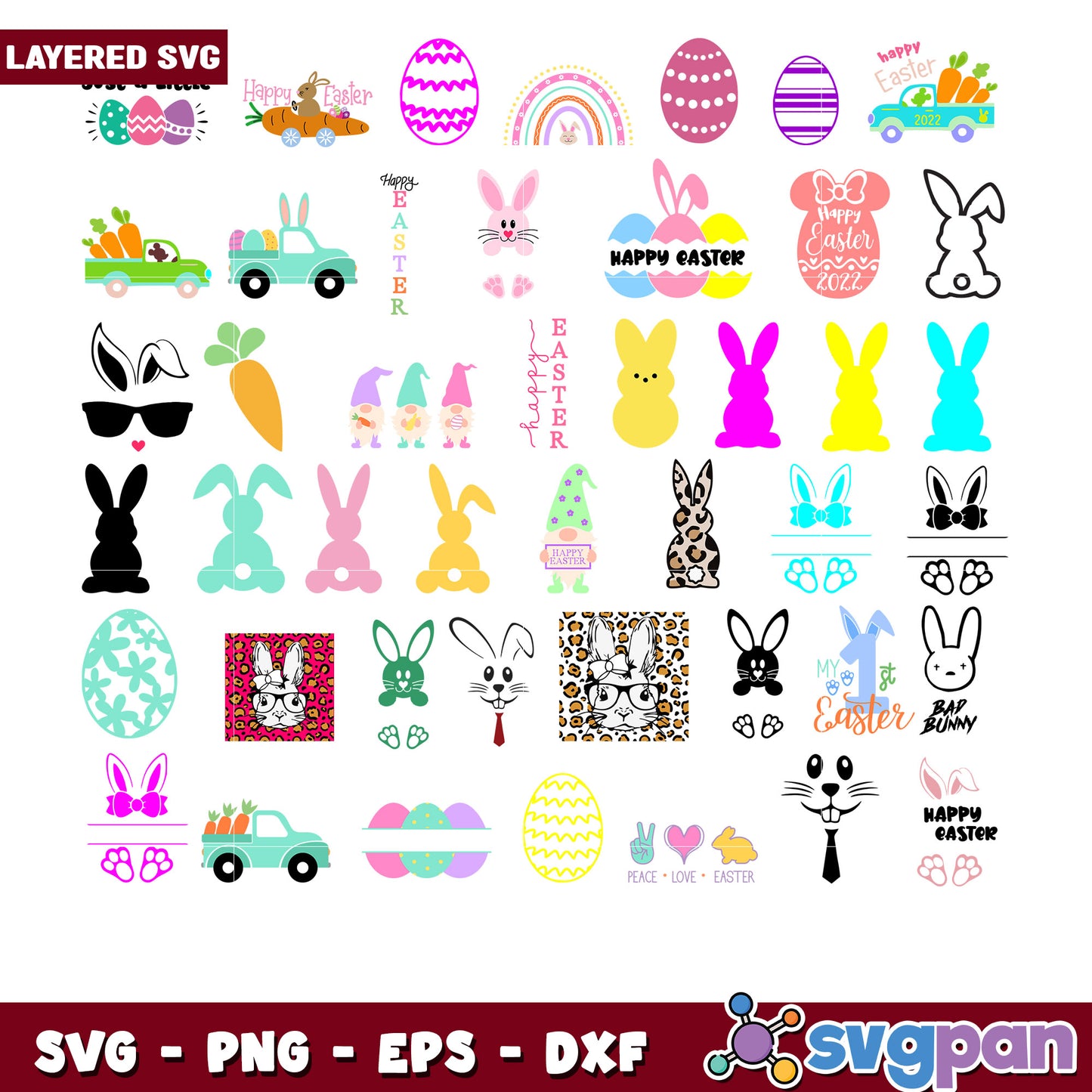 Easter Bunny Bundle SVG Graphics for Crafting Fun