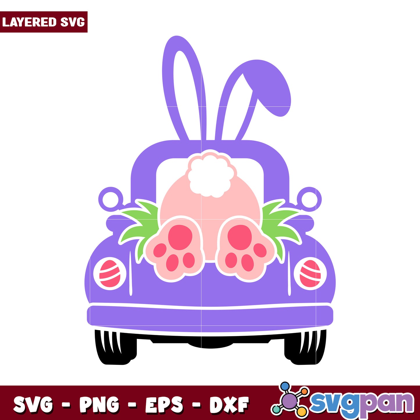 Easter Bunny Car SVG Design, Perfect for Celebration Crafts