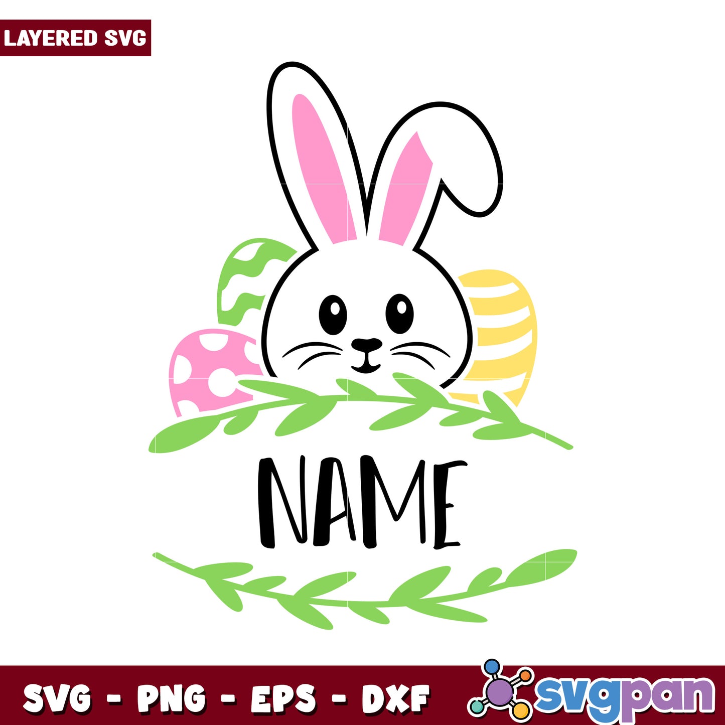 Easter Bunny Personalized Design SVG, perfect for festive crafts