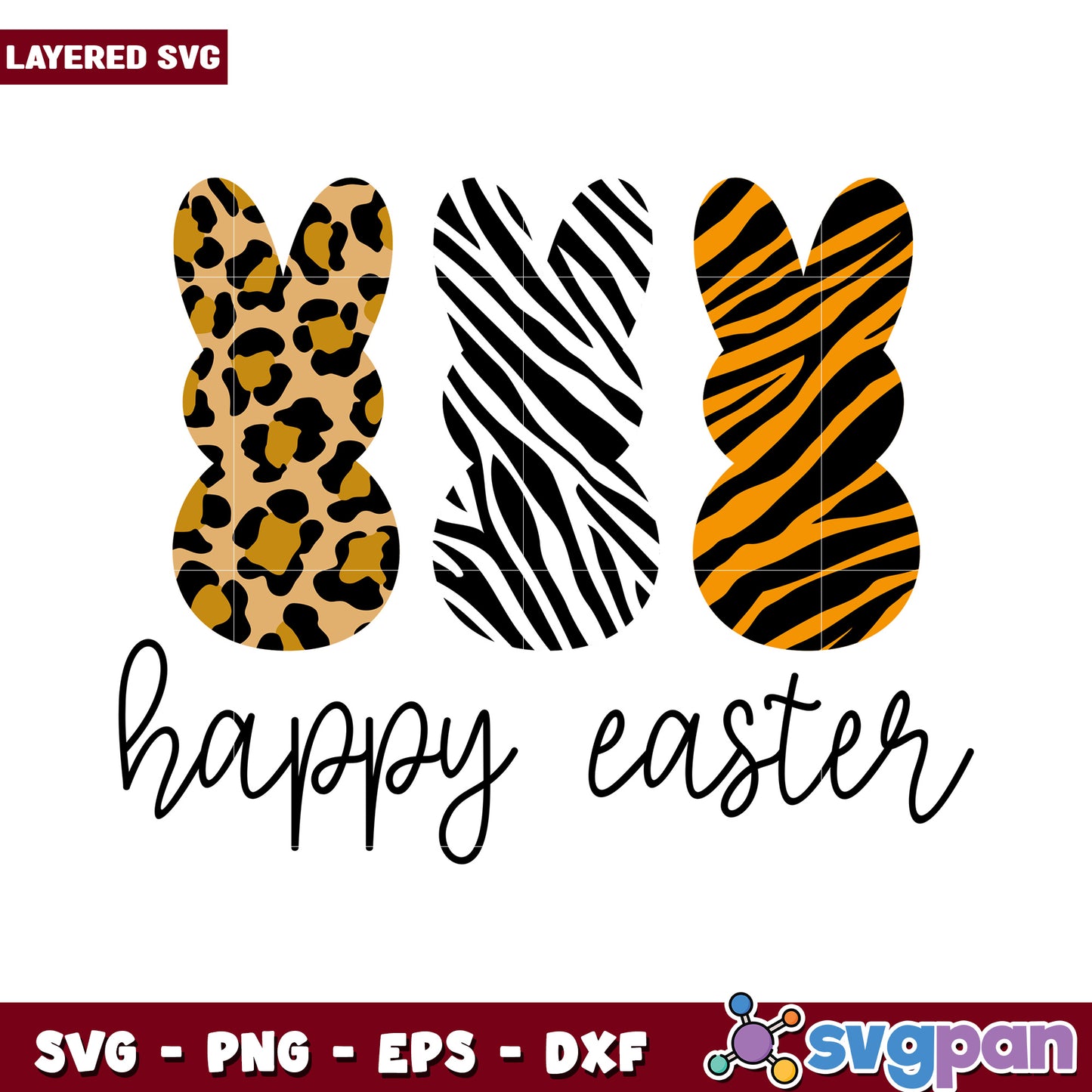 Easter Bunny SVG Design, Layered Animals for Crafting Projects