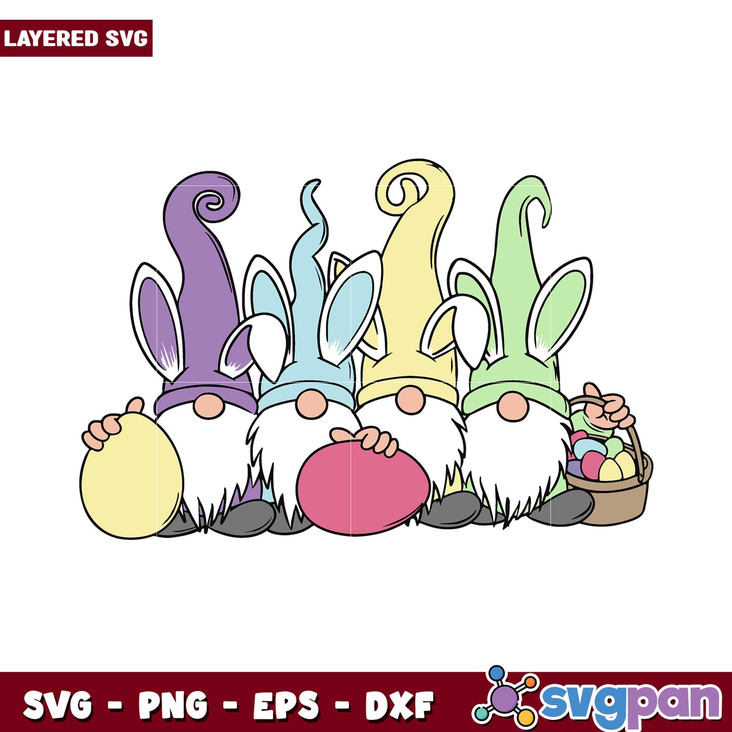 Easter Gnomes SVG Design, Perfect for Spring Crafts and Decor