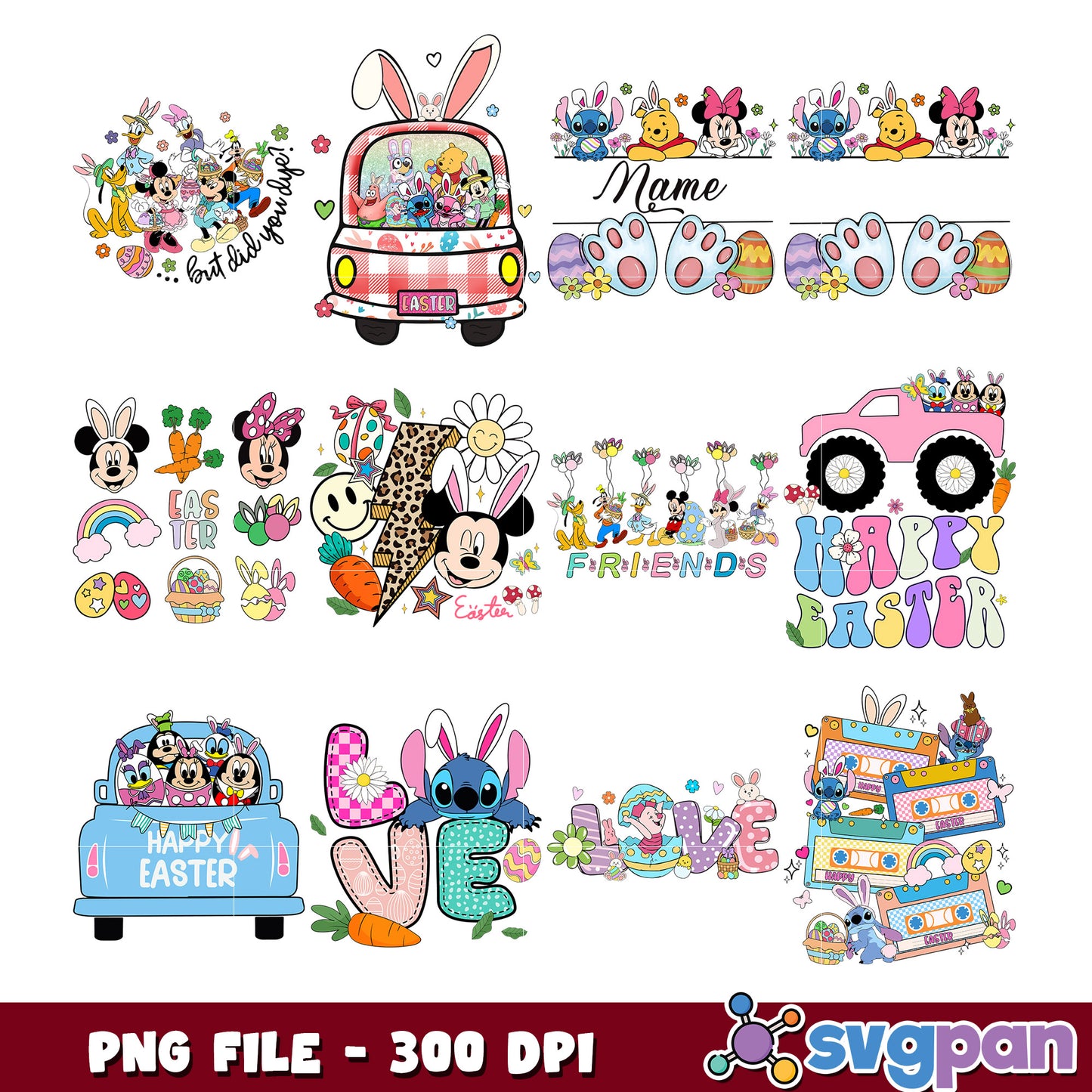 Easter Themed PNG Bundle with Fun Characters and Designs