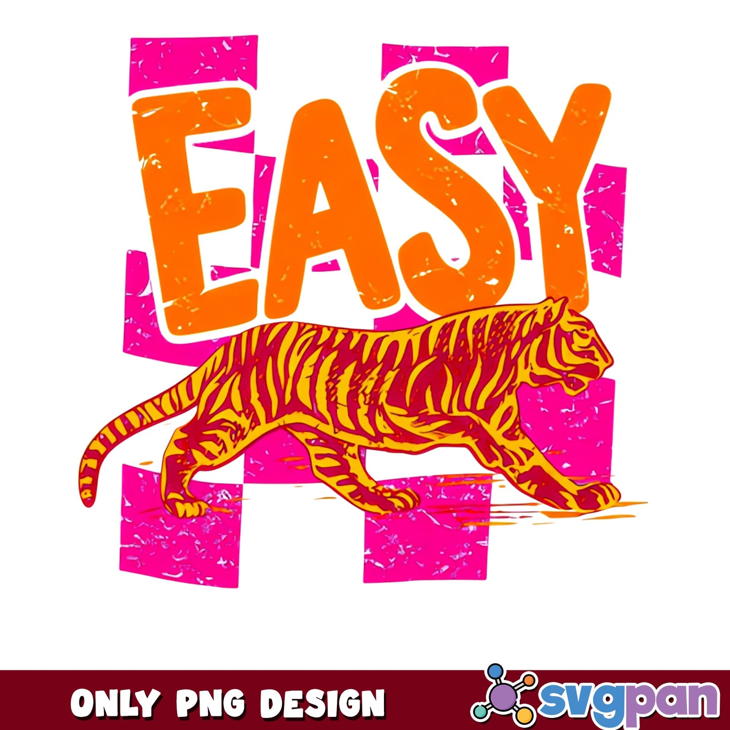 Easy Tiger Retro PNG, Trendy Tiger Graphic PNG, Vintage Tiger PNG