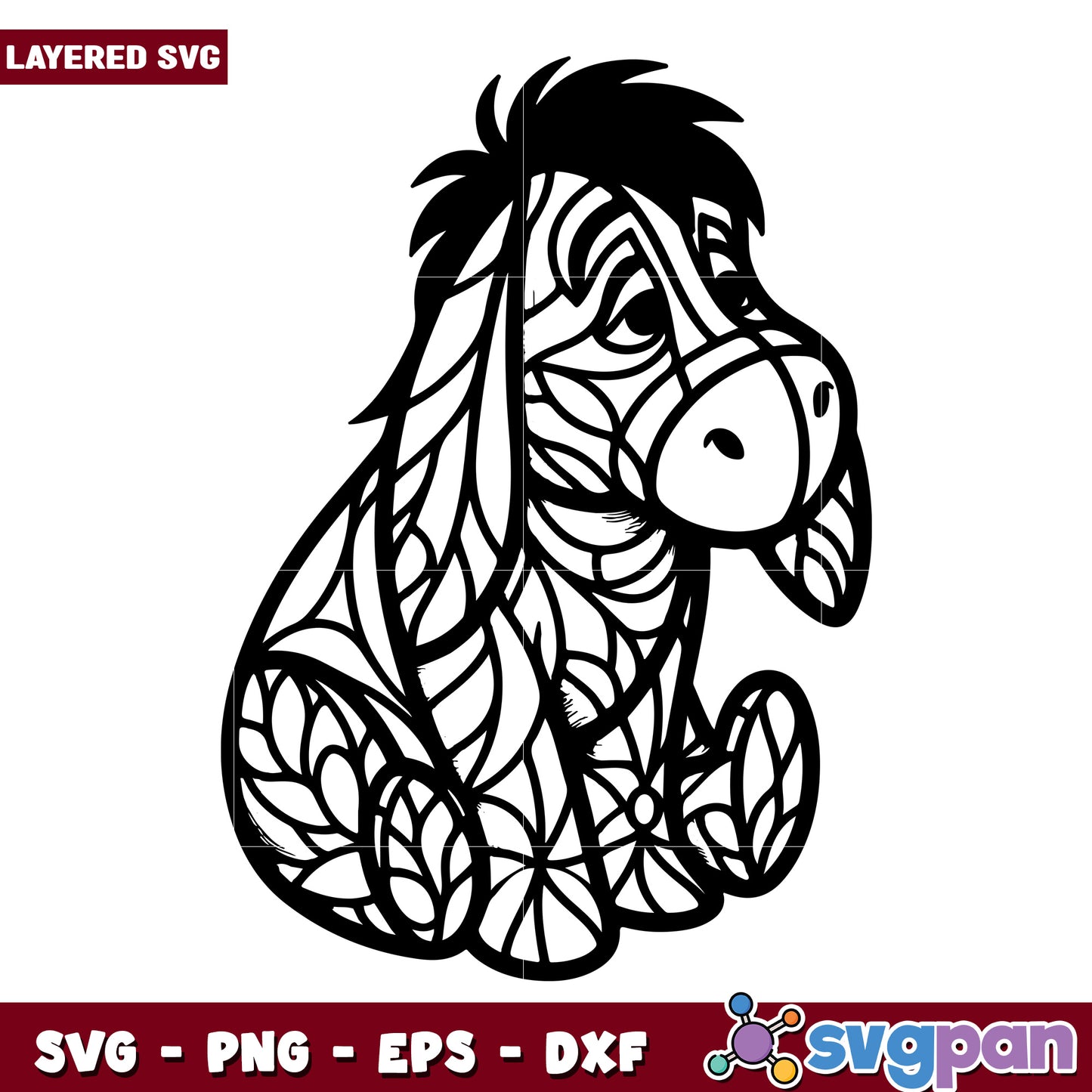 Eeyore SVG Mandala Design
