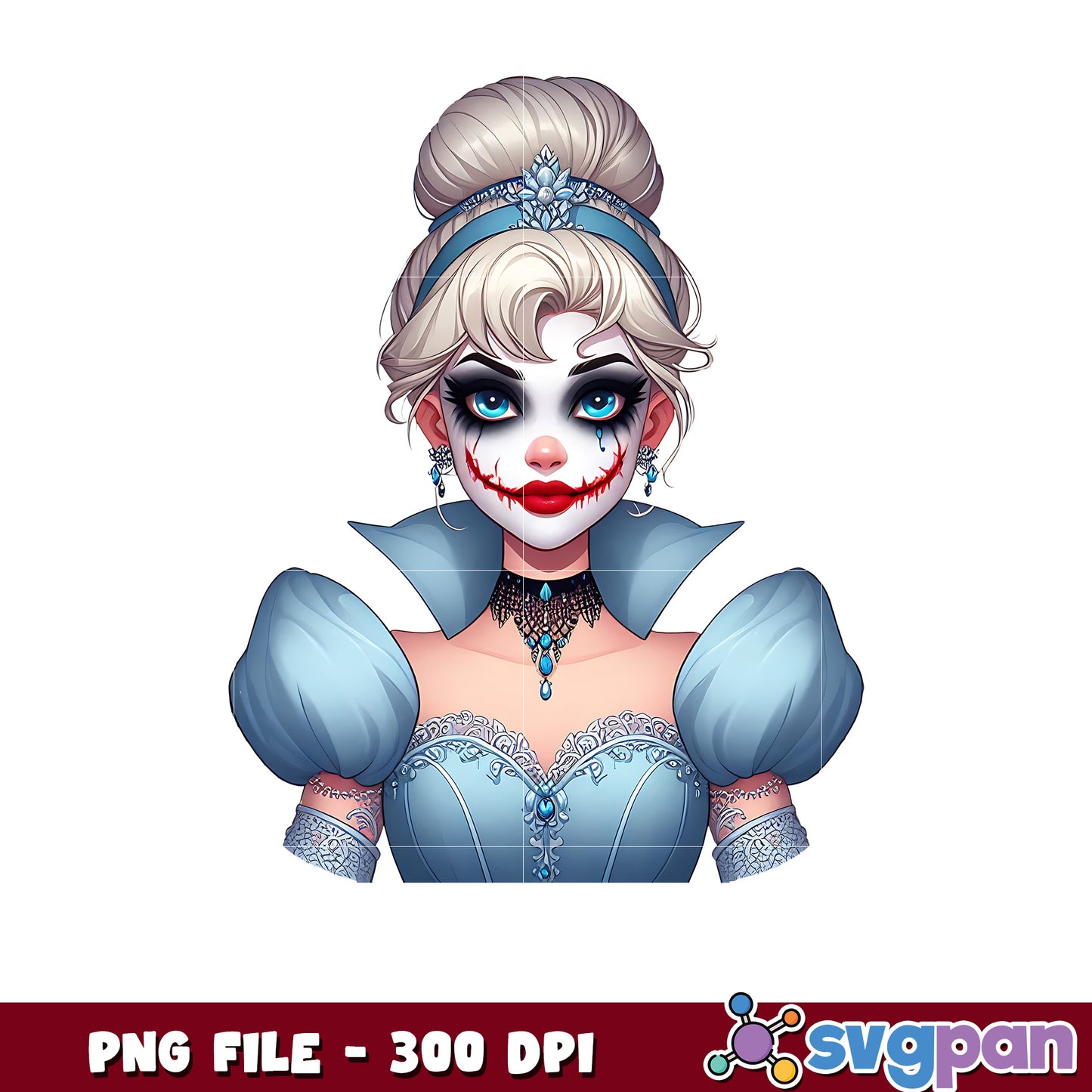 Elsa clown halloween png, disney princess png, disneyland halloween png