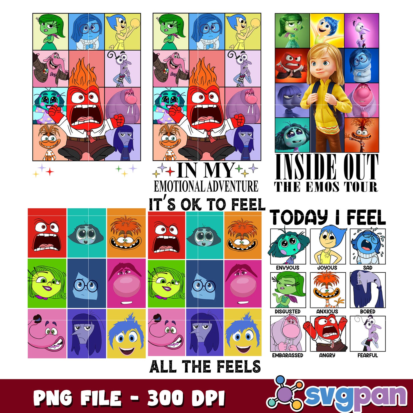 Emotional Adventure Inside Out PNG Bundle for Kids
