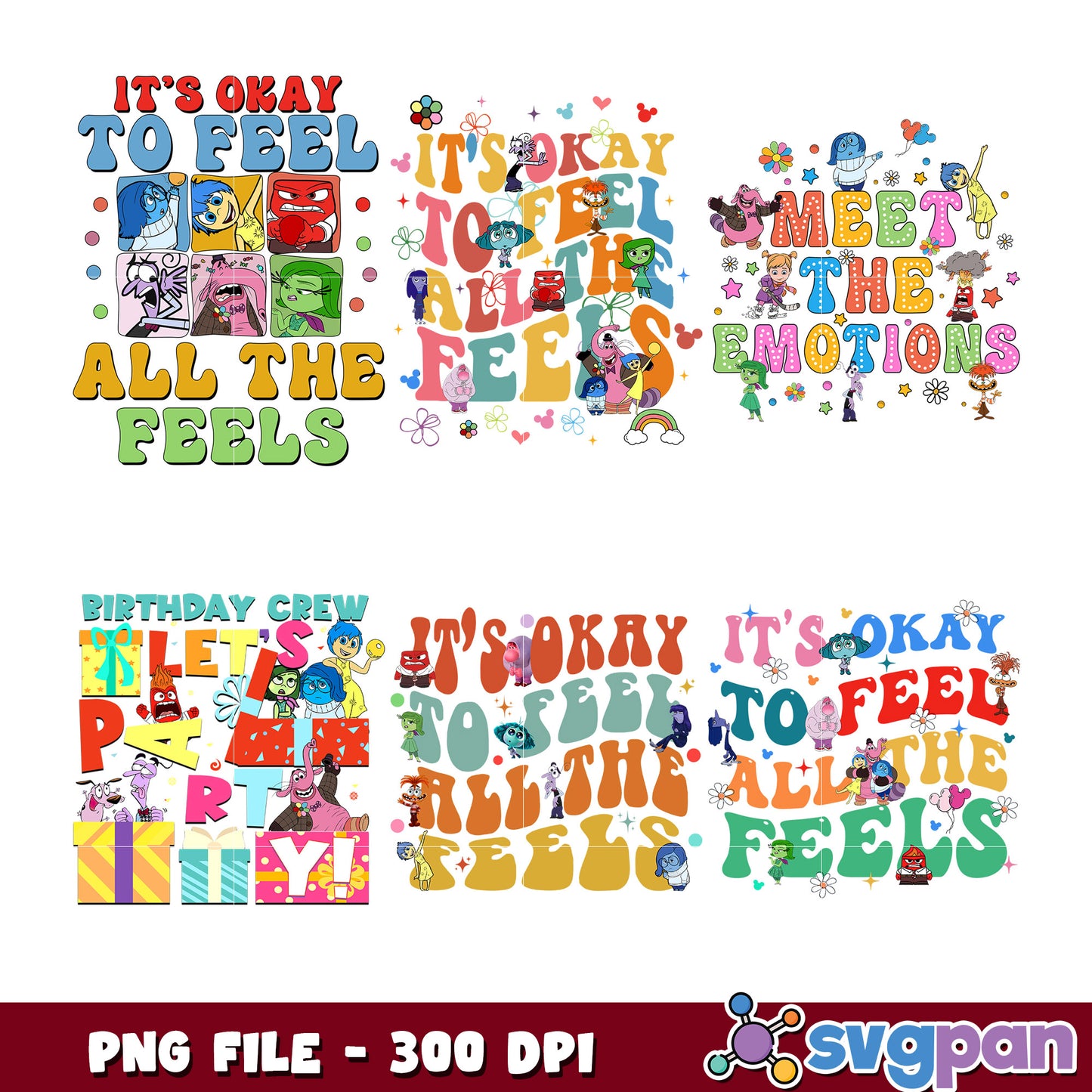 Emotional Expressions Art Bundle PNG 300 DPI