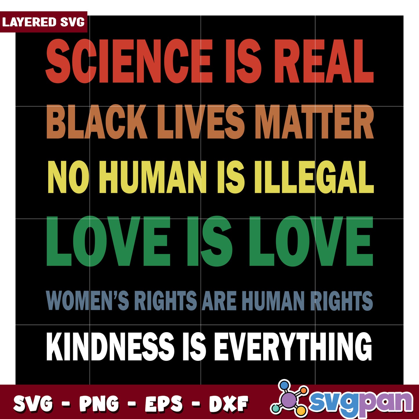 Empowering Quote Collection SVG, promoting equality and kindness