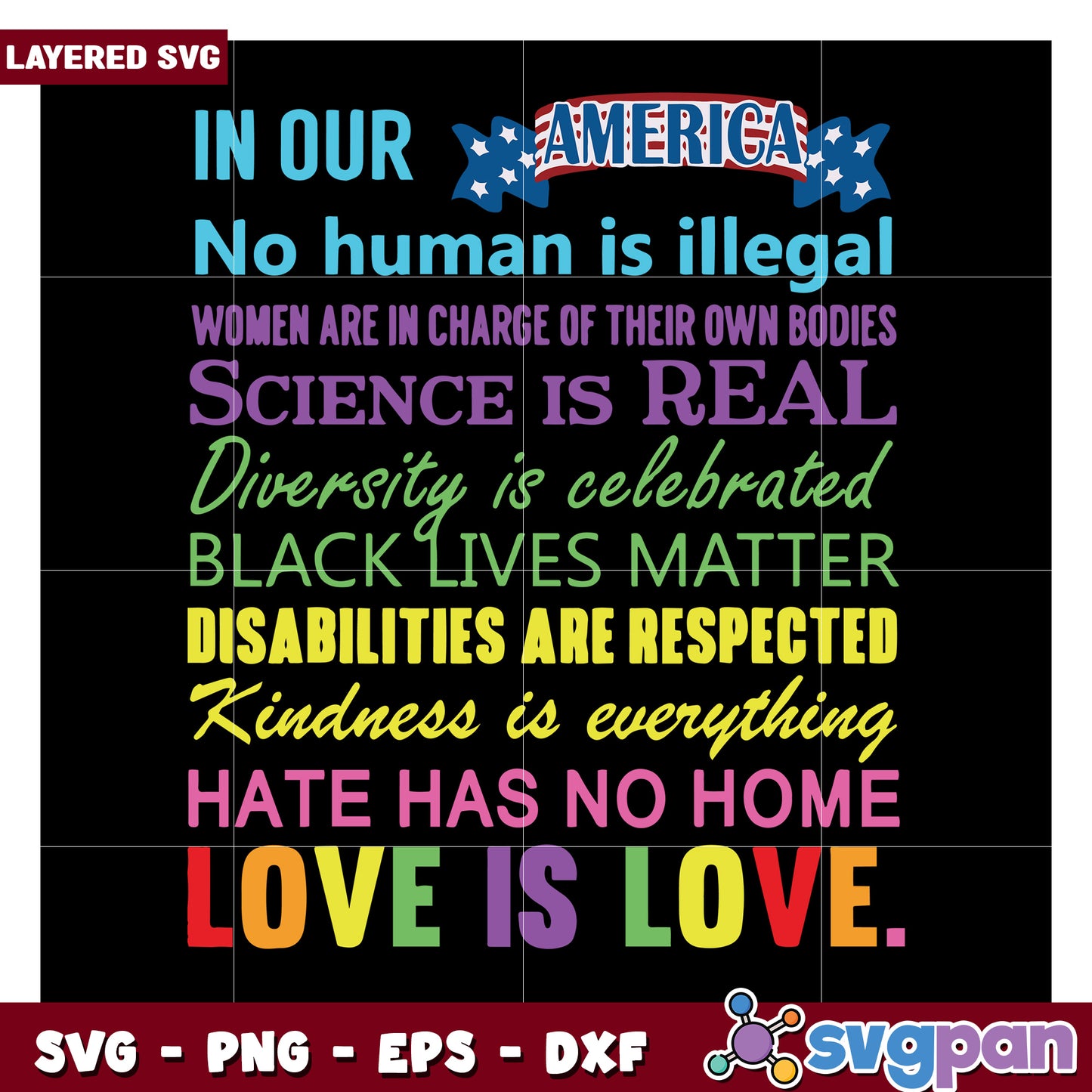 Empowerment Affirmation Layered SVG Design, Celebrate Diversity Together