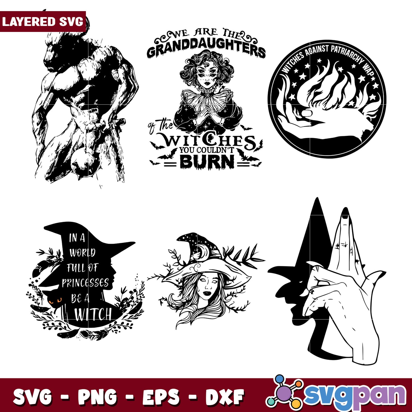 Empowerment Witch Bundle SVG Files for Crafts