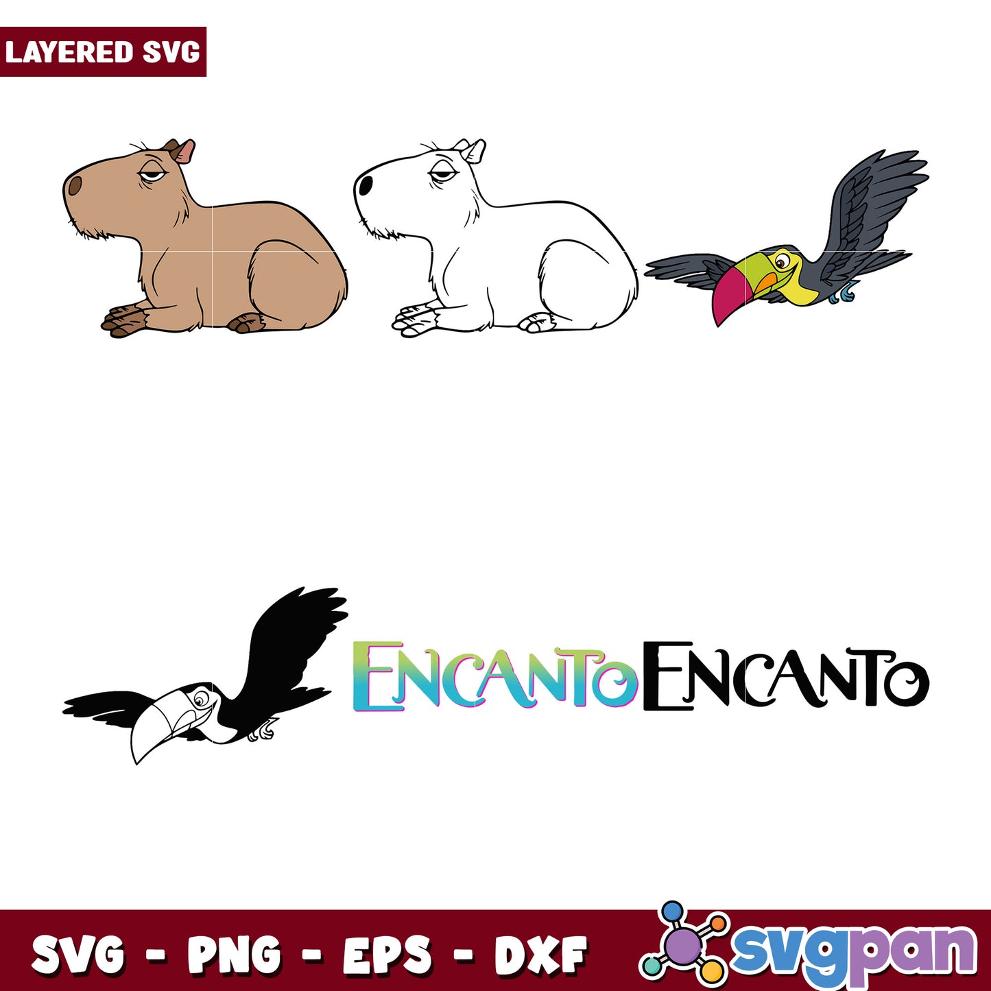 Encanto Capybara Toucan SVG Bundle