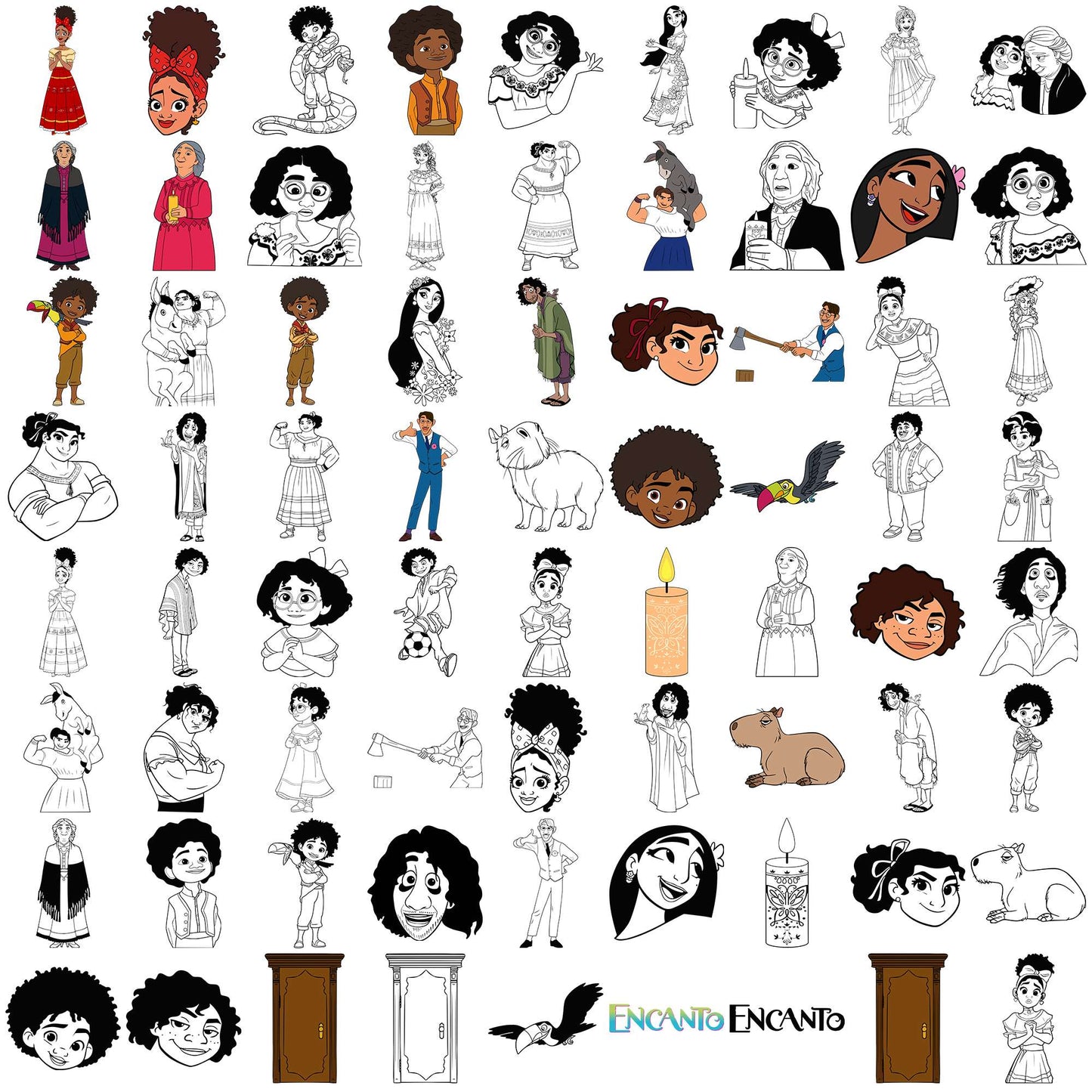 Encanto sketch svg bundle, encanto characters svg, el encanto svg