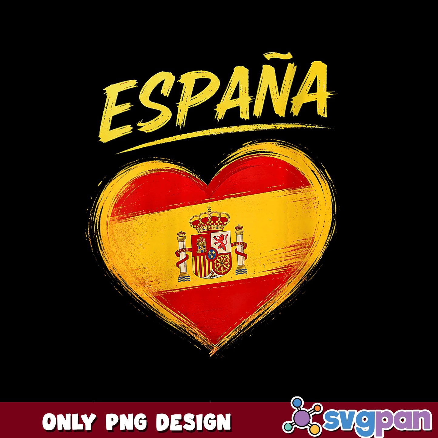 Espana Heart Flag PNG, Spain Flag Heart PNG, Spanish Pride PNG