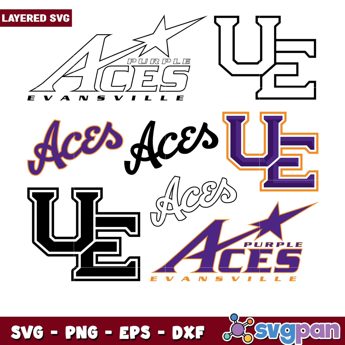Evansville Aces SVG Bundle