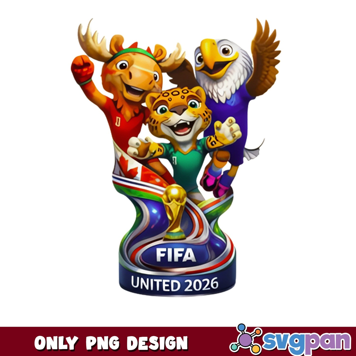 FIFA World Cup 2026 Mascots PNG, United 2026 Soccer PNG, Football PNG