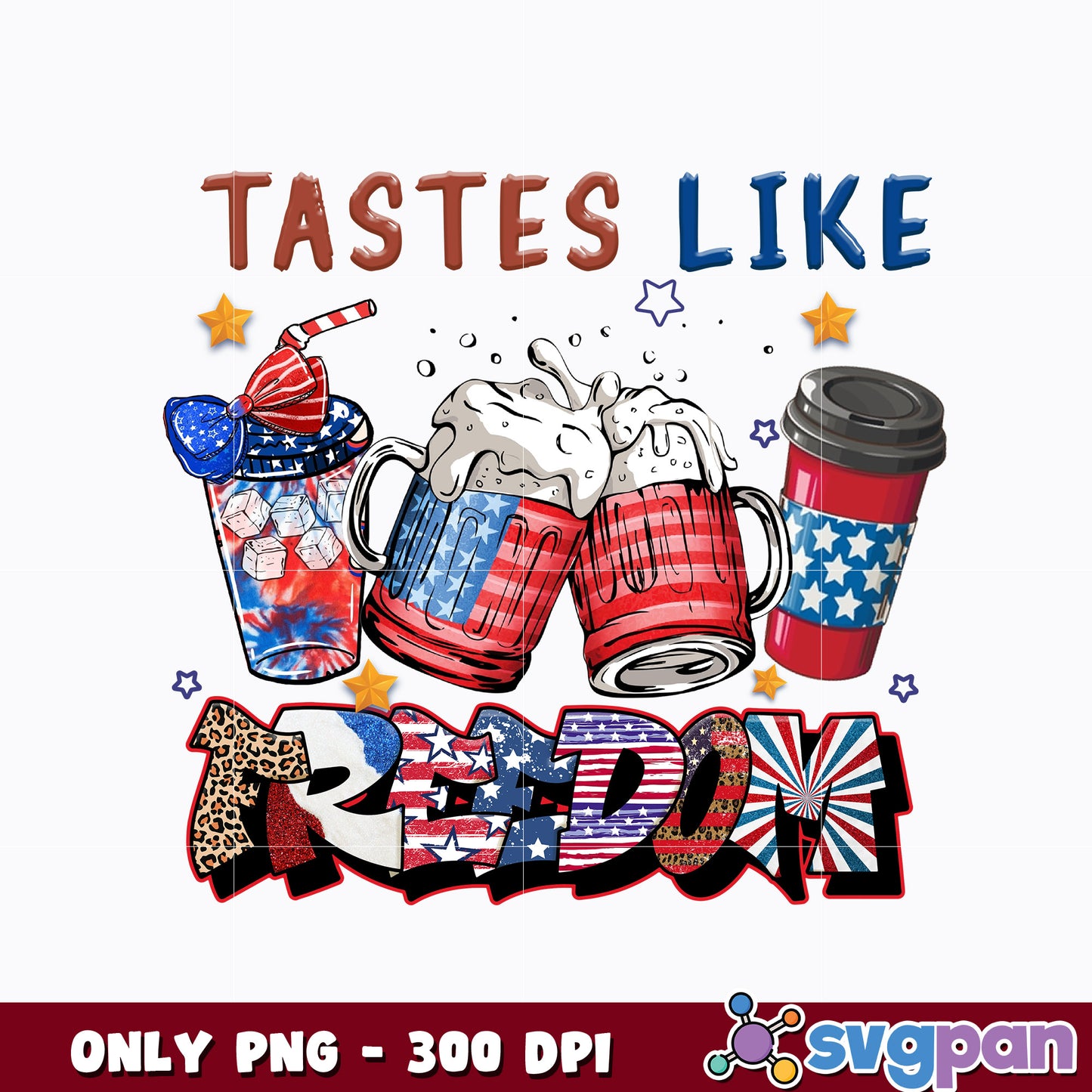 Beer American Flag 4th of July png