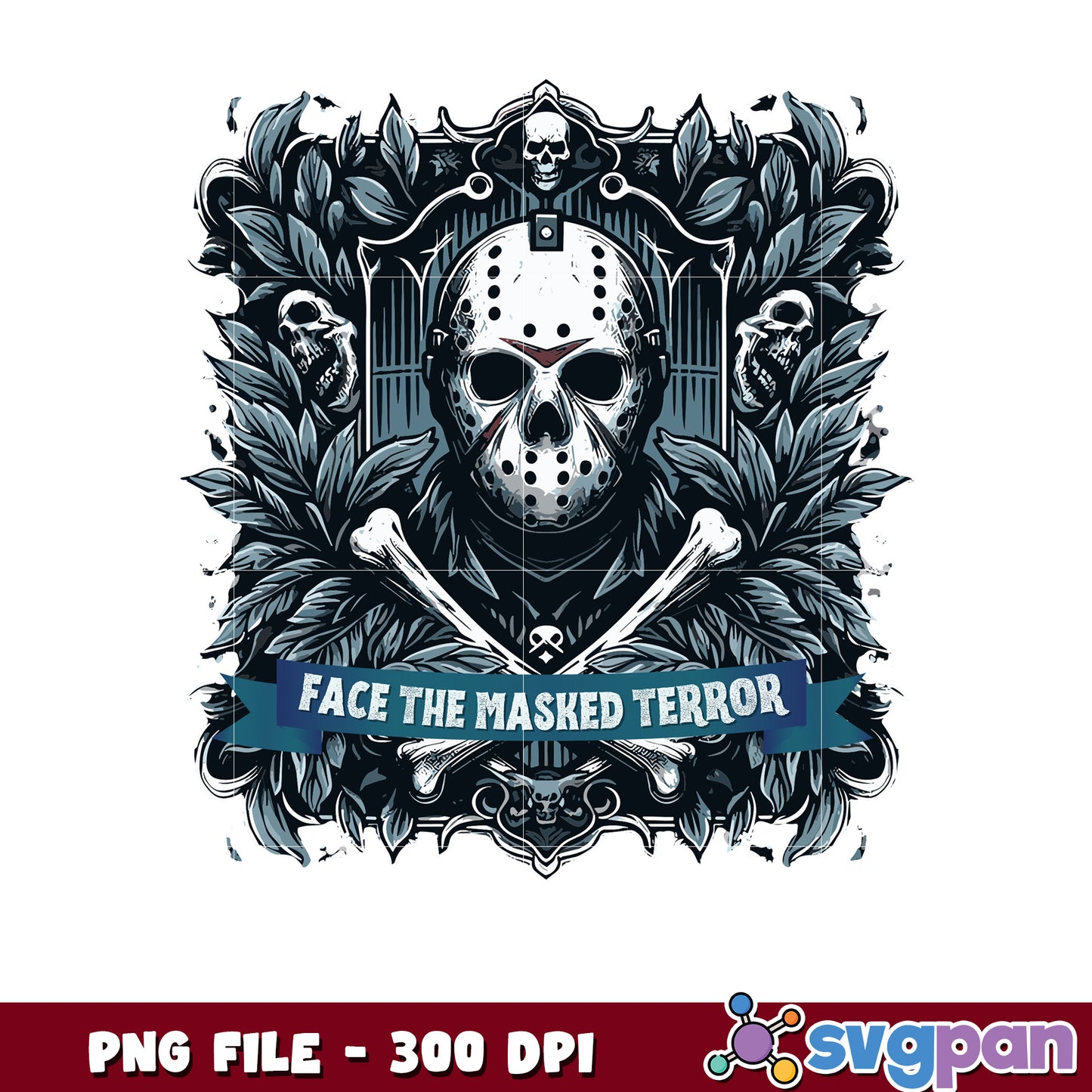 Face the masked terror png, halloween horror characters png, halloween town png