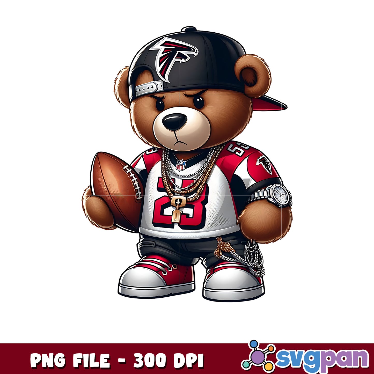 Falcons thug life bear png, nfl jerseys png, american rugby png