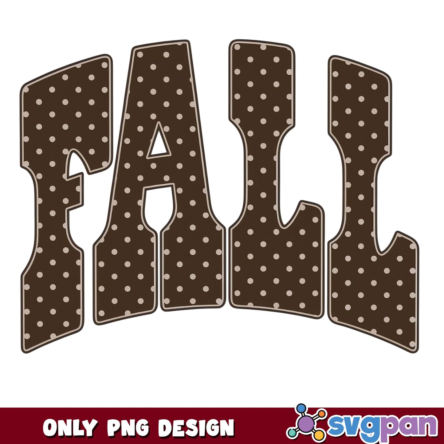 Fall Polka Dot Letters PNG, Autumn Varsity Design, Retro Fall PNG