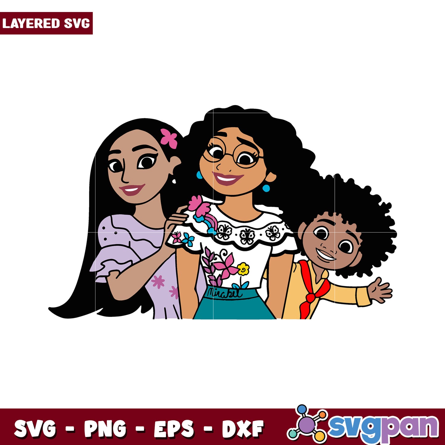 Family Character SVG Design, Cute Layered Art for Crafts