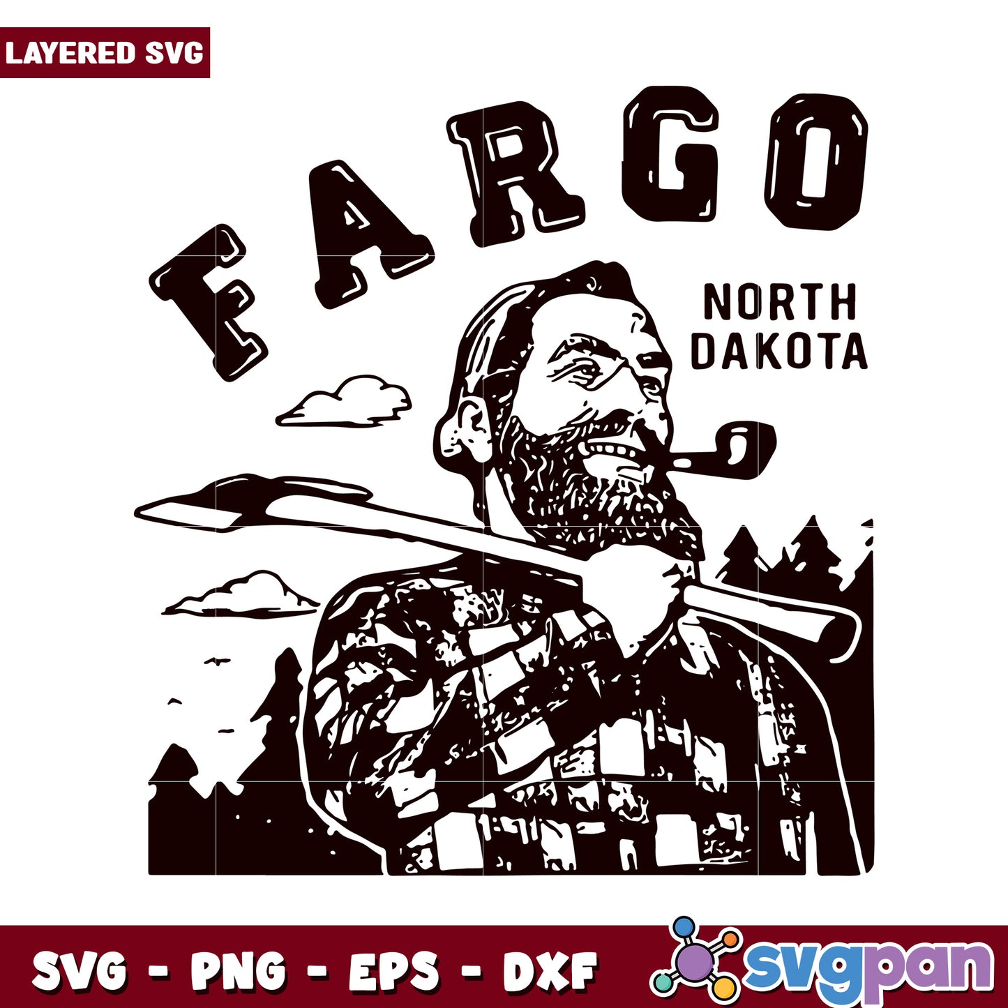 Fargo North Dakota vintage art design, perfect for crafts and prints