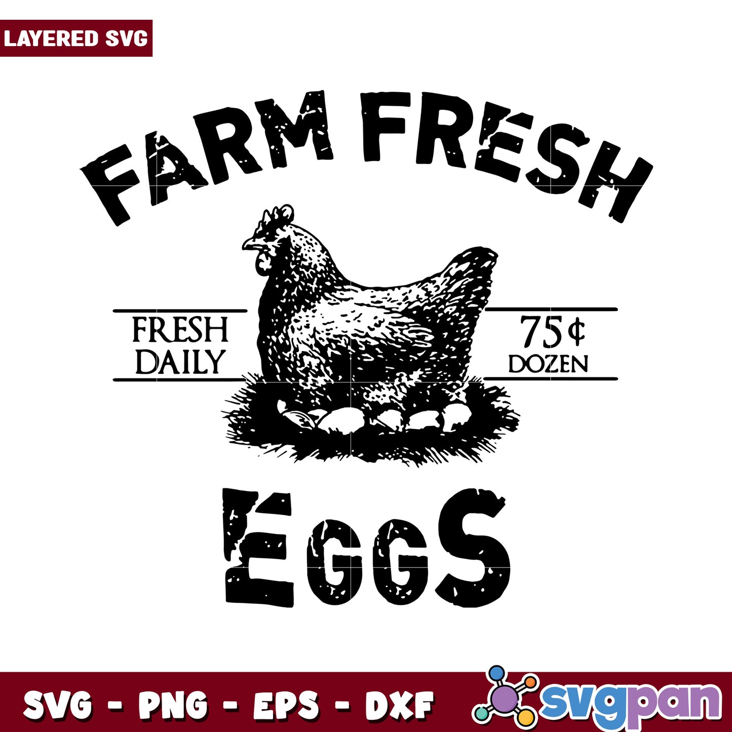 Farm Fresh Eggs SVG Design, Perfect for Creative Projects