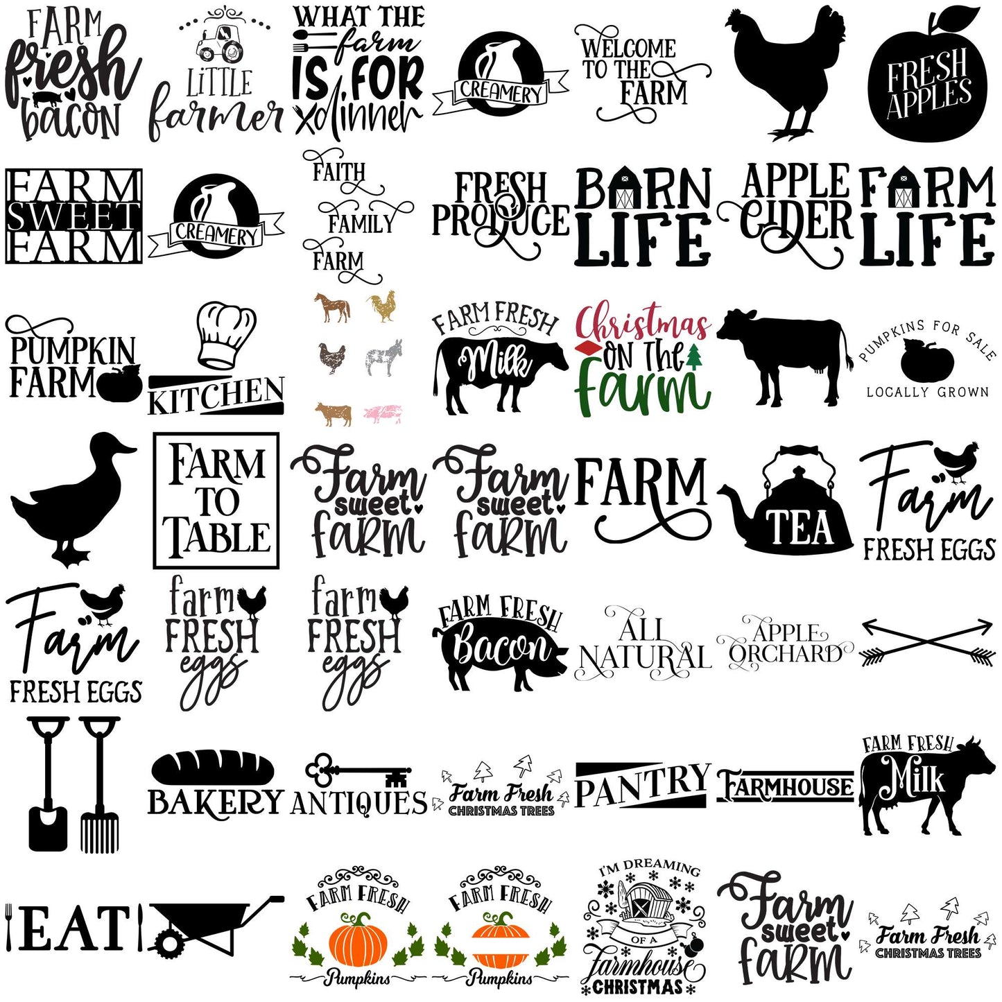 Farm fresh svg bundle, animal farm svg, christmas tree farm svg