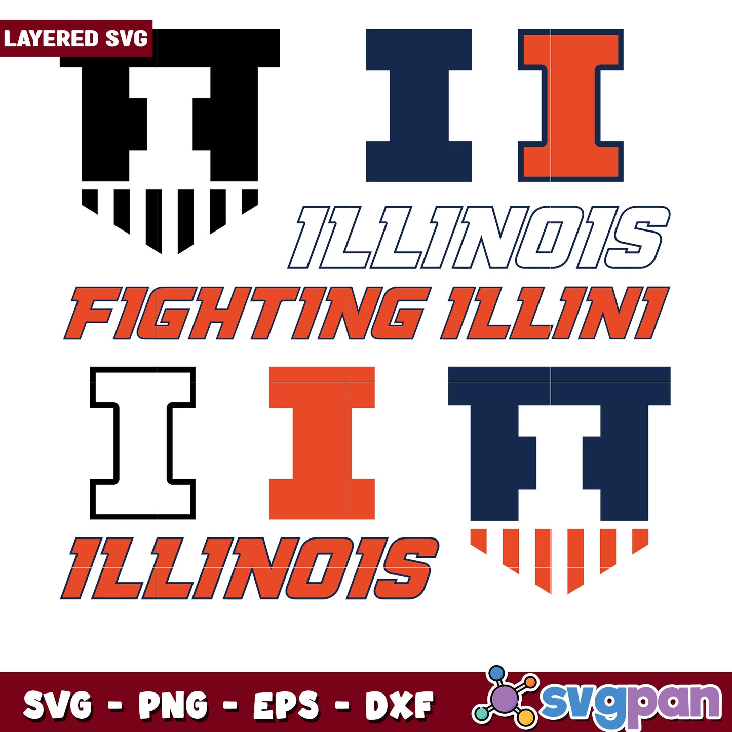 Fighting Illini Bundle SVG Files for Crafting 2023
