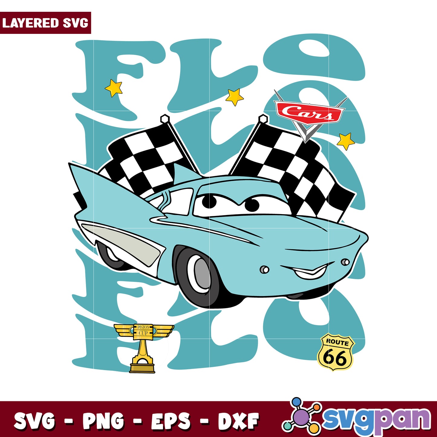 Flo car png, cars movie png, cars characters png