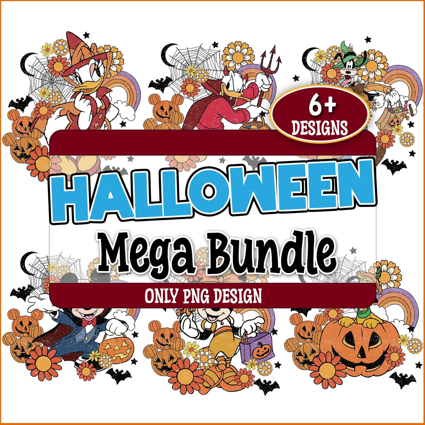 Floral halloween png bundle
