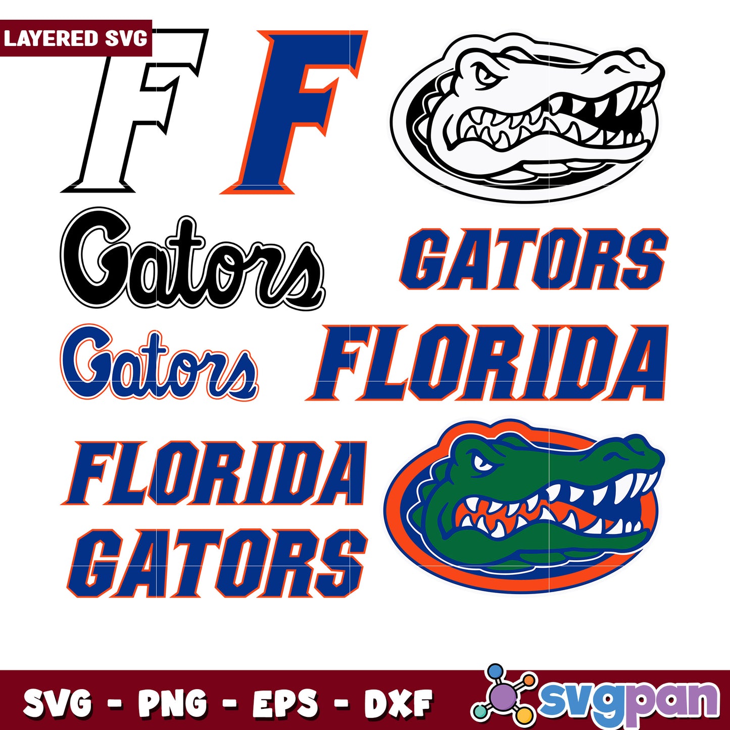 Florida Gators SVG Bundle Layered Designs