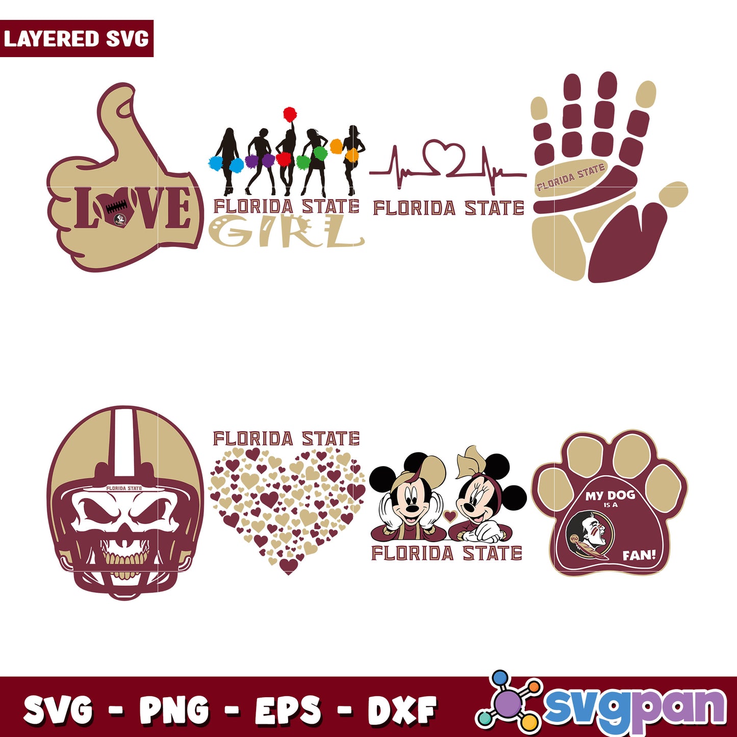 Florida State SVG Bundle Layered Designs