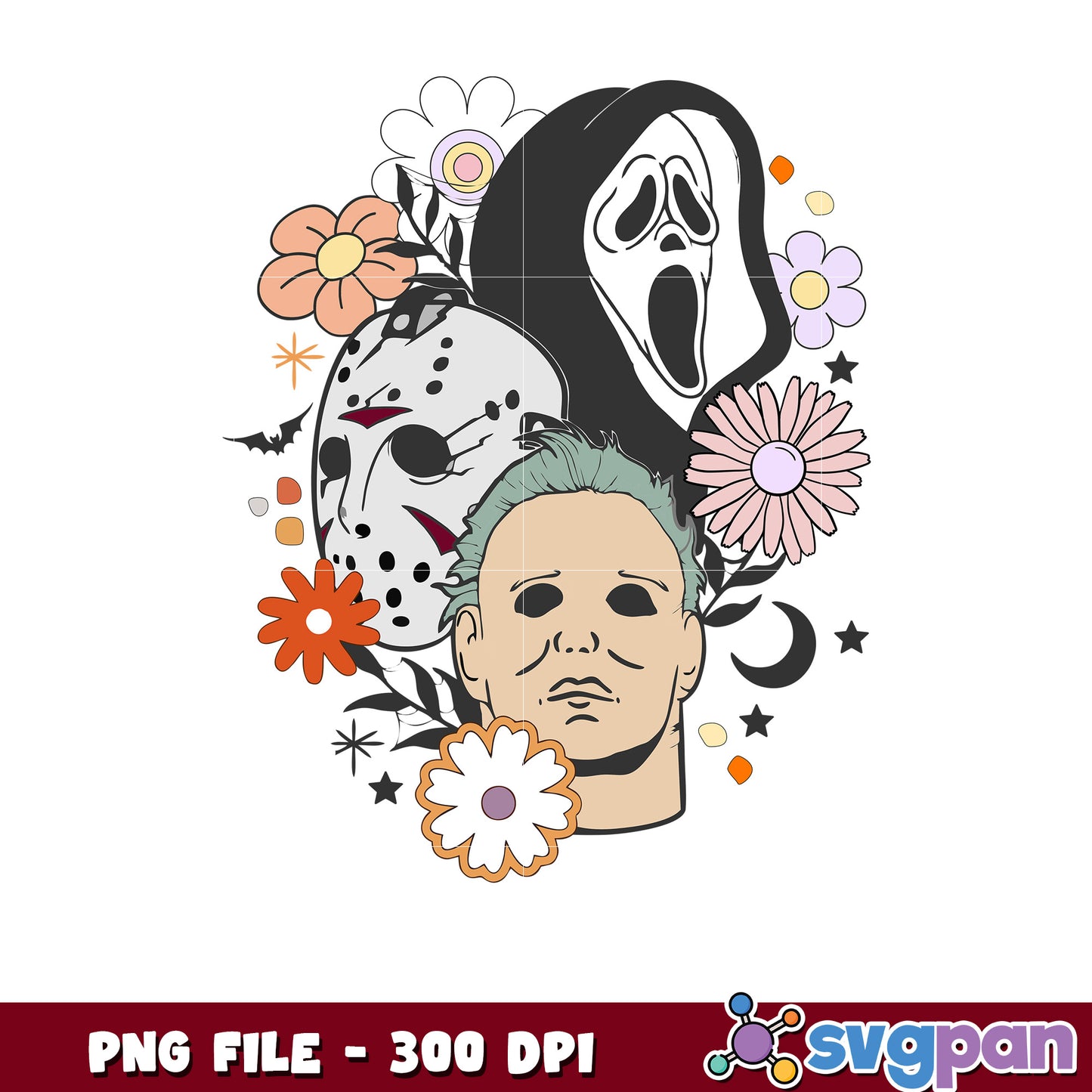 Flowers and killers png, halloween cookies png, halloween horror nights png