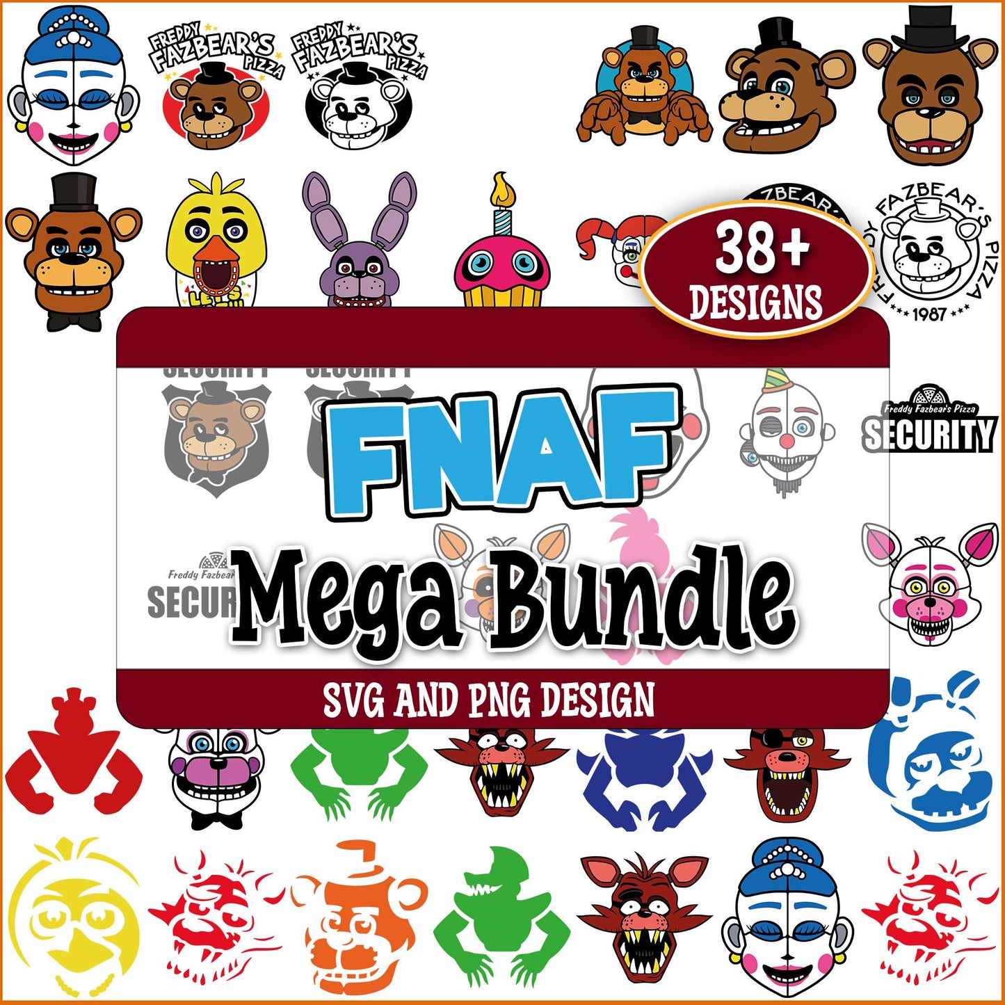 Fnaf design svg bundle