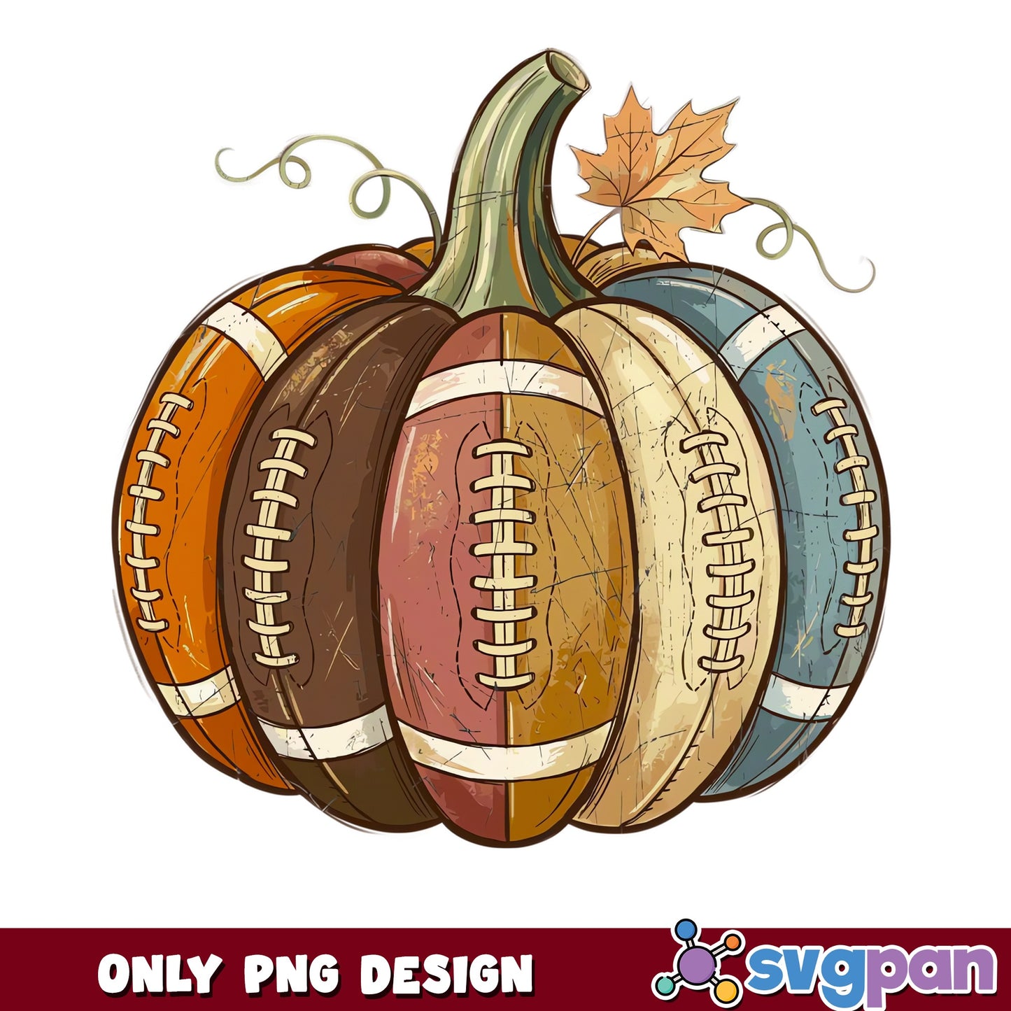 Football Pumpkin PNG, Fall Thanksgiving Pumpkin PNG, Autumn PNG