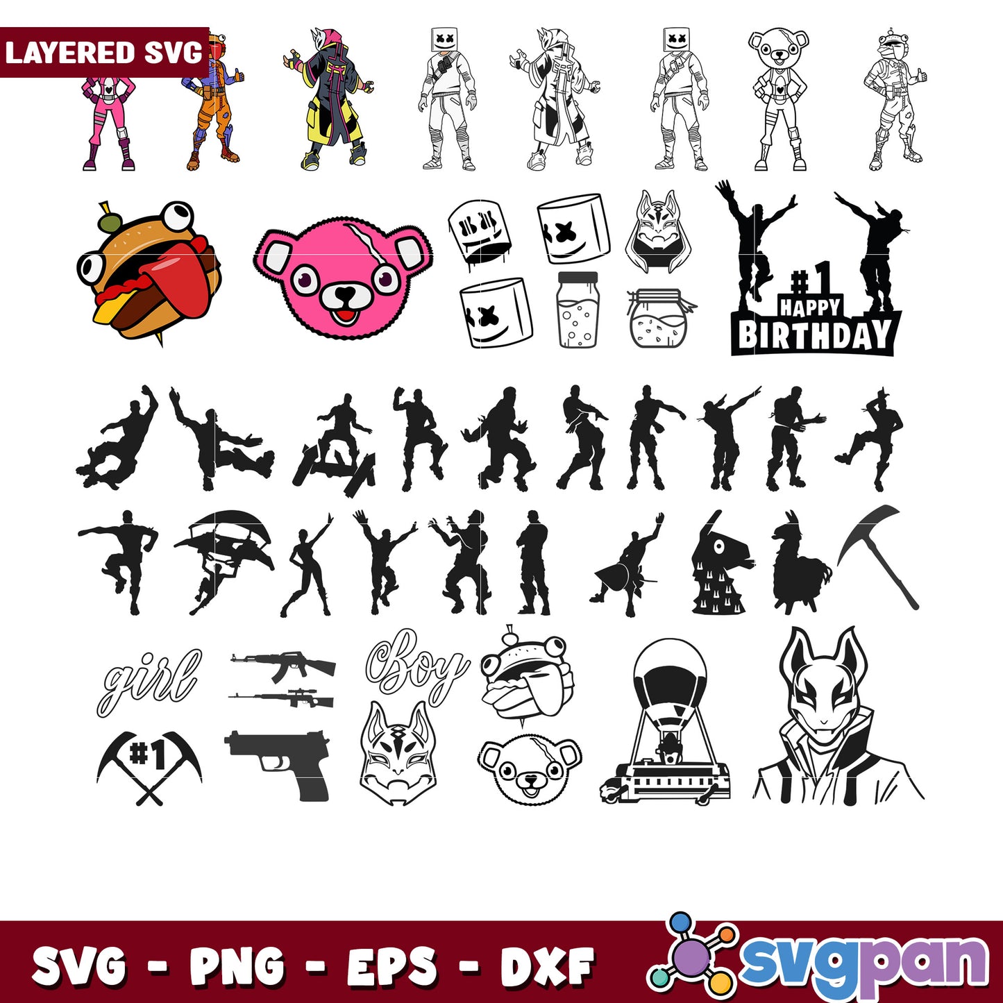 Fortnite Inspired SVG Bundle for Creative Projects