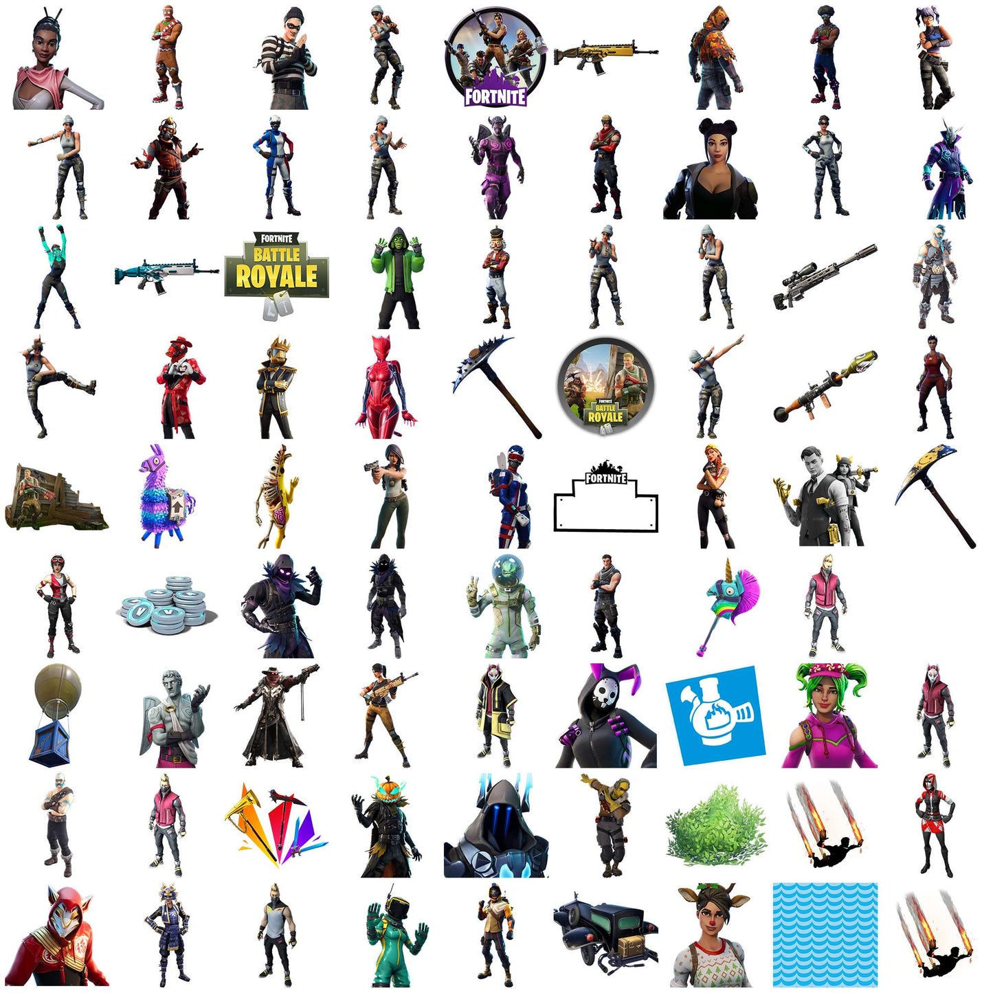 Fortnite collection png bundle, fortnite mobile png, fortnite gift card png