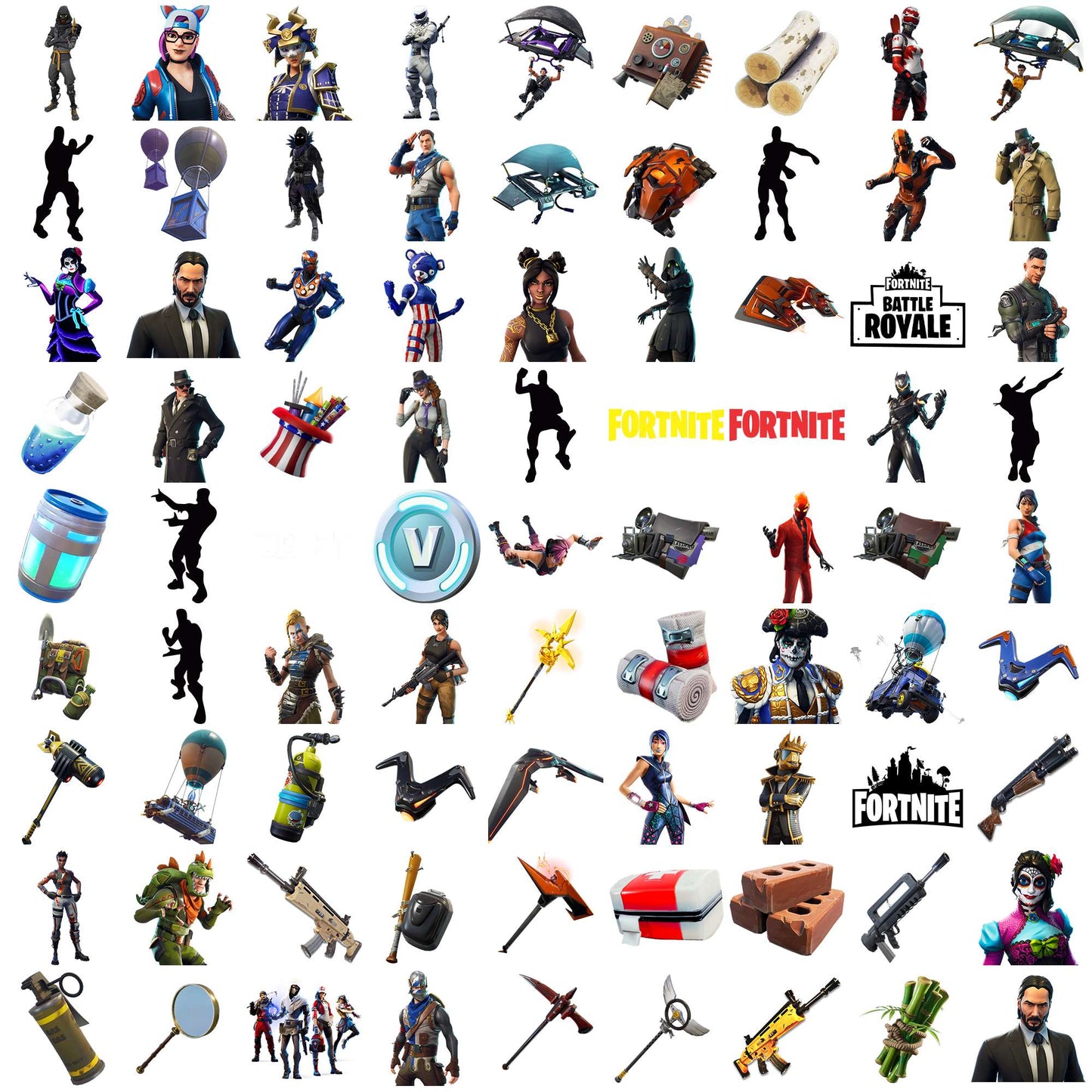 Fortnite collection png bundle, fortnite mobile png, fortnite gift card png