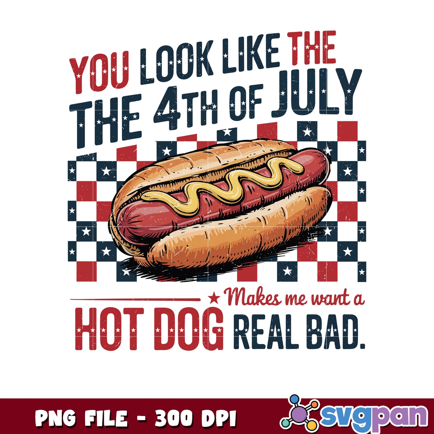 Fourth of July Hot Dog Design Perfect for Summer Fun PNG